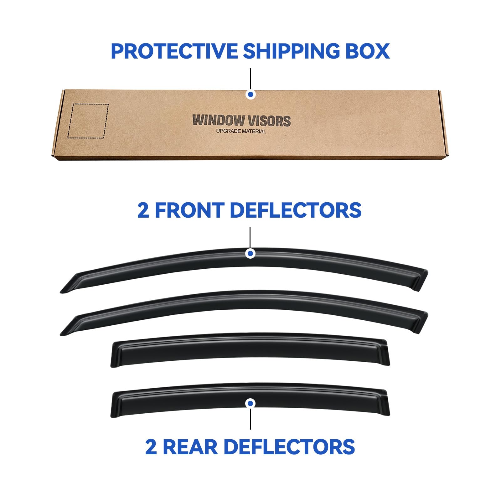 Window Visors Rain Guards Shield for 2007-2012 Nissan Altima, Out-Channel Window Vent Wind Deflectors Visors Shades for 07-12 Al