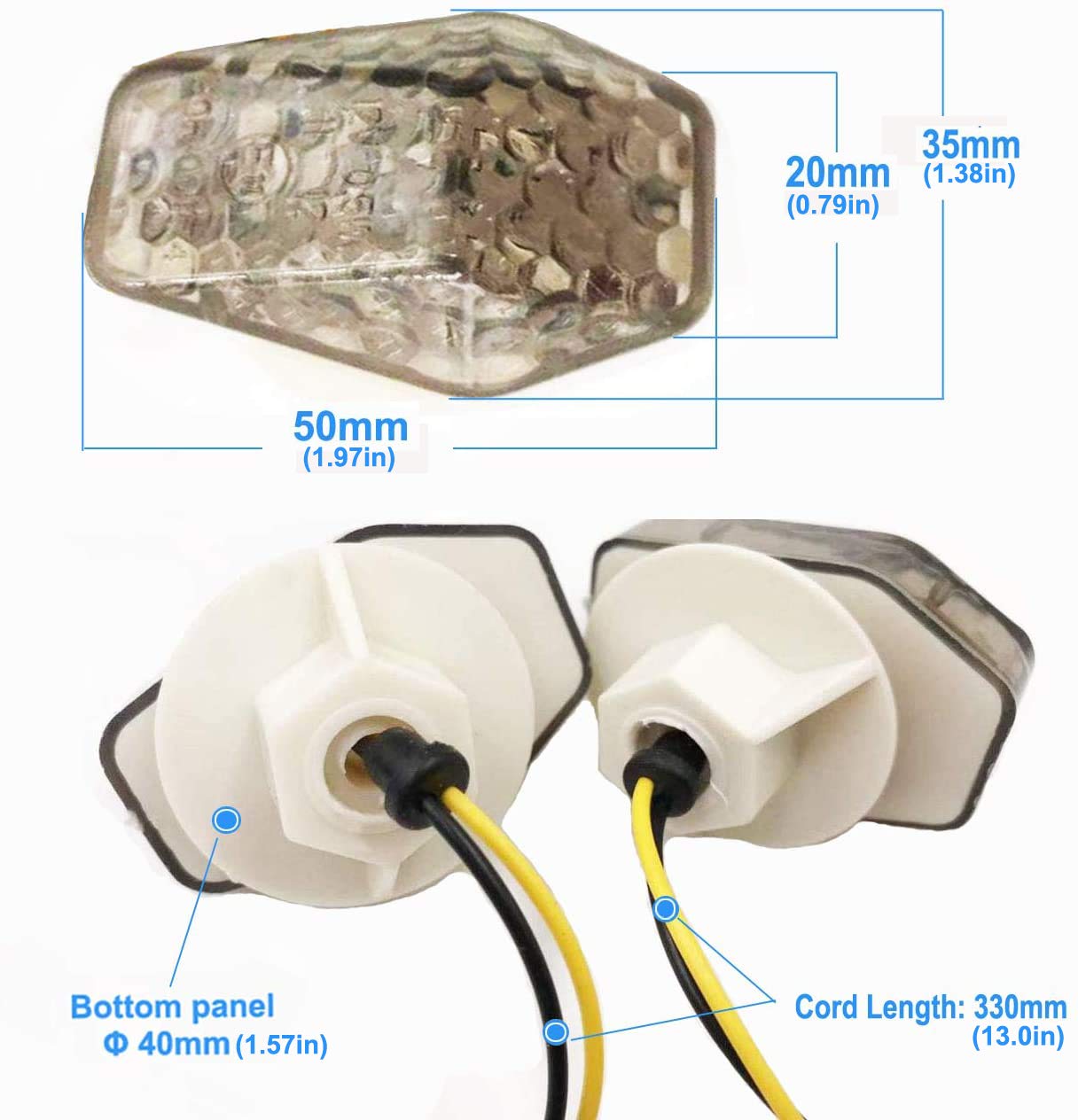 SAMDO A Pair Motorcycle Smoke LED Indicator Blinker Turning Light Flush Mount Turn Signal Light For Suzuki SV650 650S SV650 GSX-