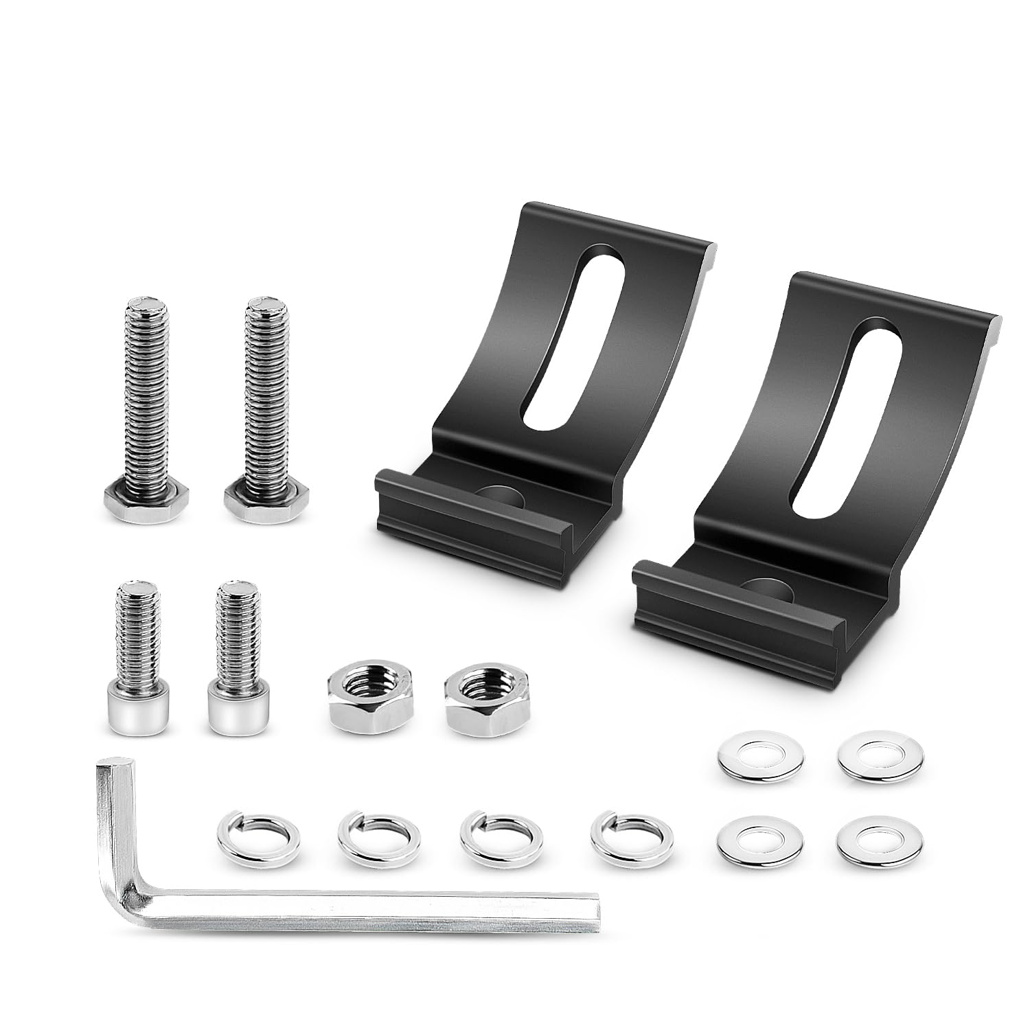 Nilight 2Pcs Base Mounting Brackets Universal Slide Bracket Kits For Led Light Bar, Model: 90035B