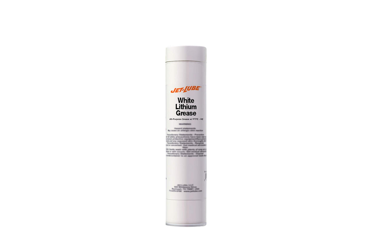 Jet-Lube White Lithium Grease - All-Purpose | Heavy Loads | Water-resistant | Pumpable | NLGI #2 | Contains PTFE | 14 oz.