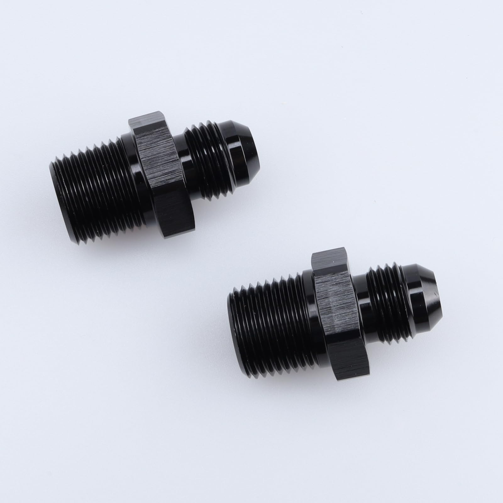 Ac Performance Male 1/2'' Npt To -6 An Flare Adapter Straight Aluminum Black, Pack Of 2