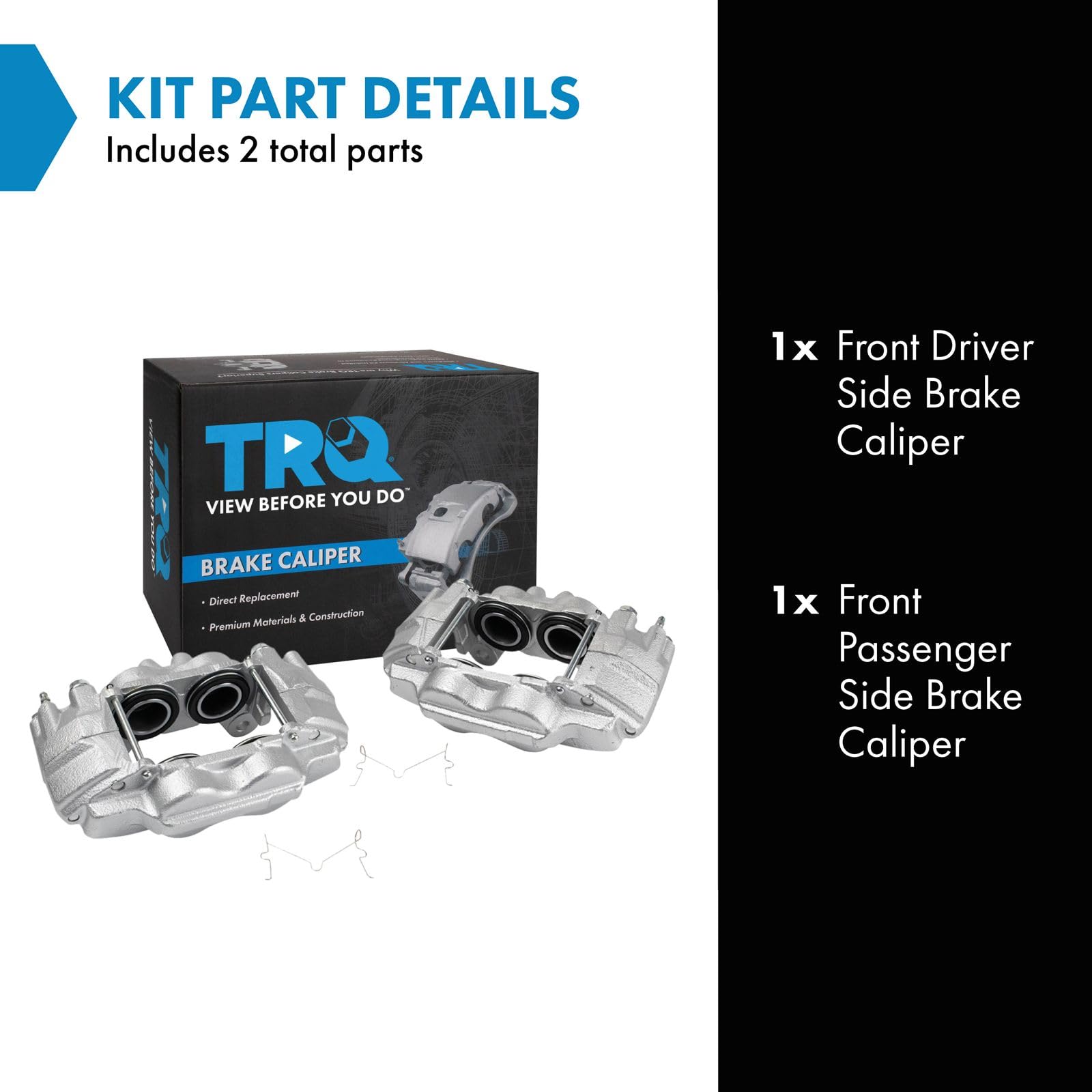 Trq Front Brake Caliper Set Compatible With 2003-2009 Toyota 4Runner 2007-2014 Fj Cruiser 2005-2023 Tacoma