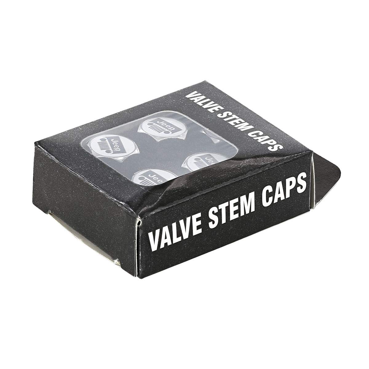 Jeep Logo Black Finish Valve Cap Covers  (Chrome A)