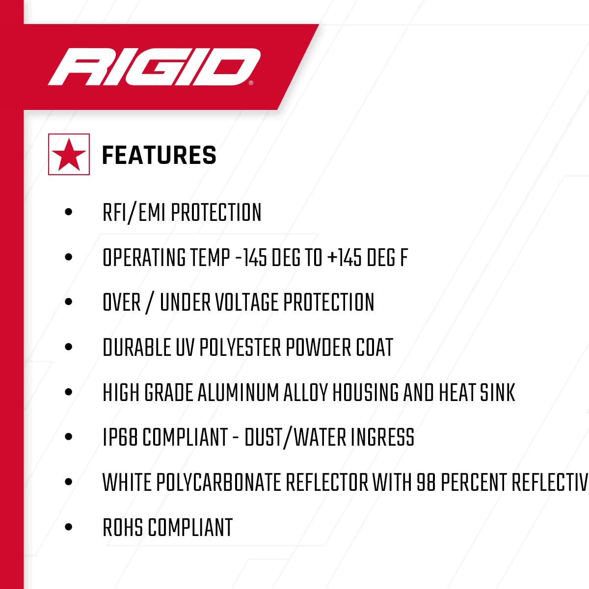 Rigid Industries - White Dc Scene Floodlight (1X2 65 Degree), One Size For Auto, Rv, Atv