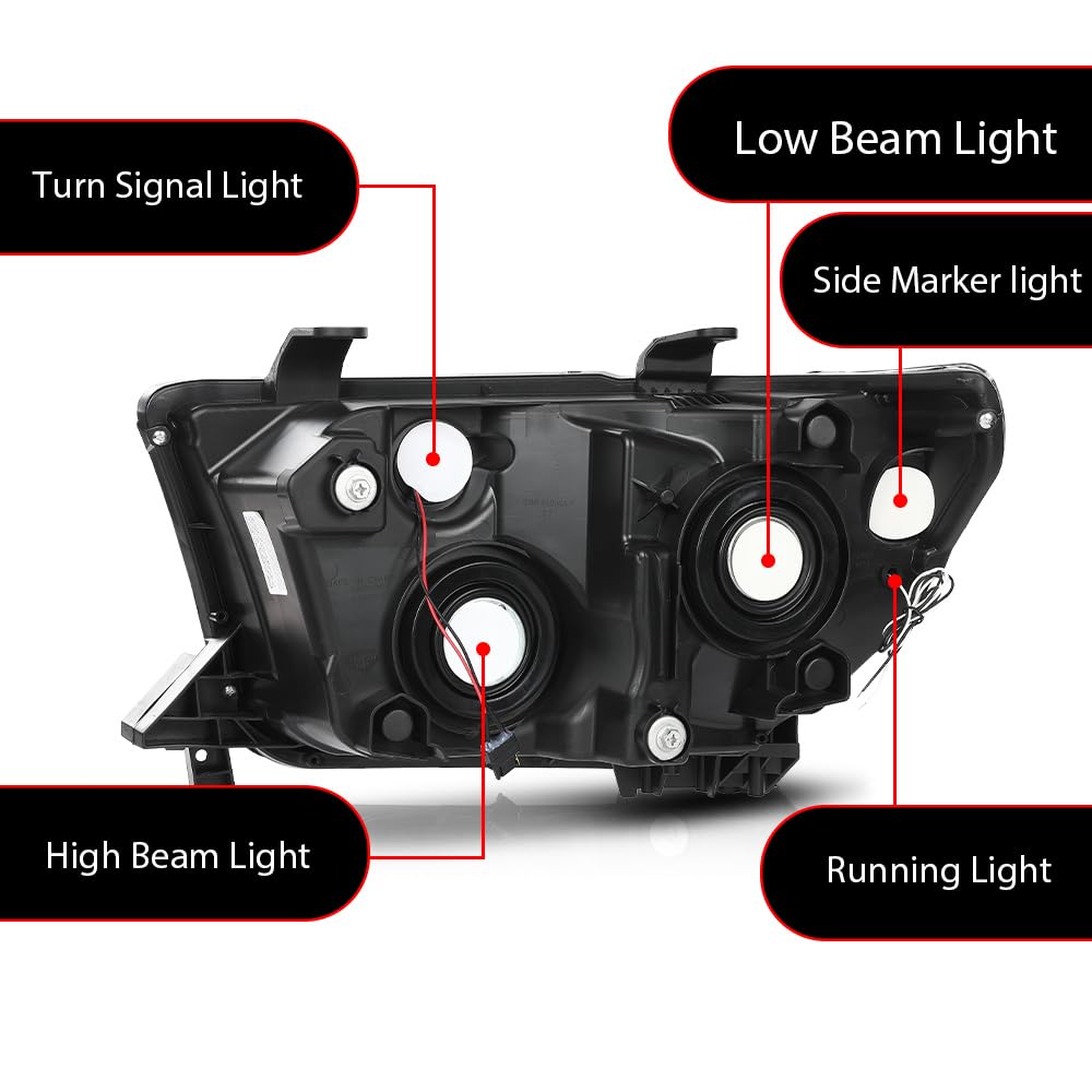 G-Plus Front Led Headlights Assembly, Compatible With Toyota Tundra 2007-2013/Fit Toyota Sequoia 2008-2017 Driver And Passenger