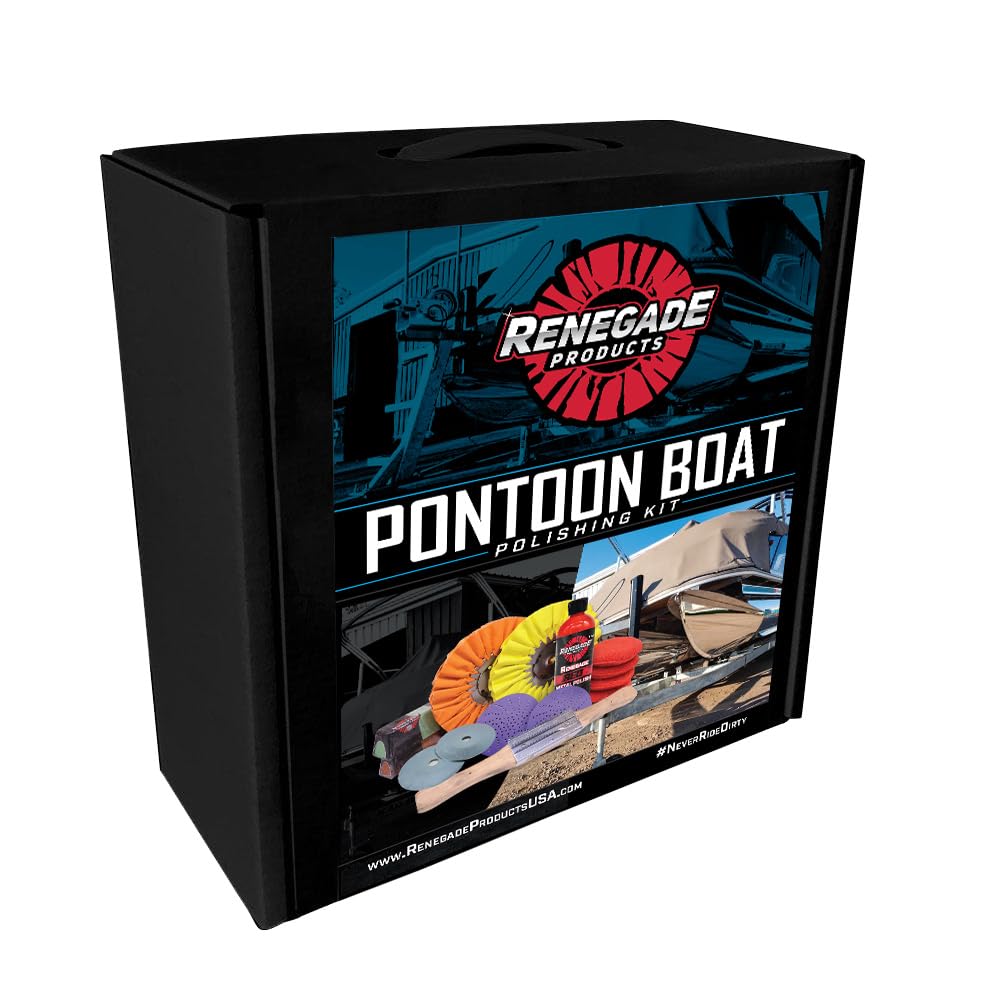 Renegade Products Aluminum Pontoon Boat Polishing Complete Kit with Buffing Wheels, Buffing Compound, Safety Flanges, Sanding Di