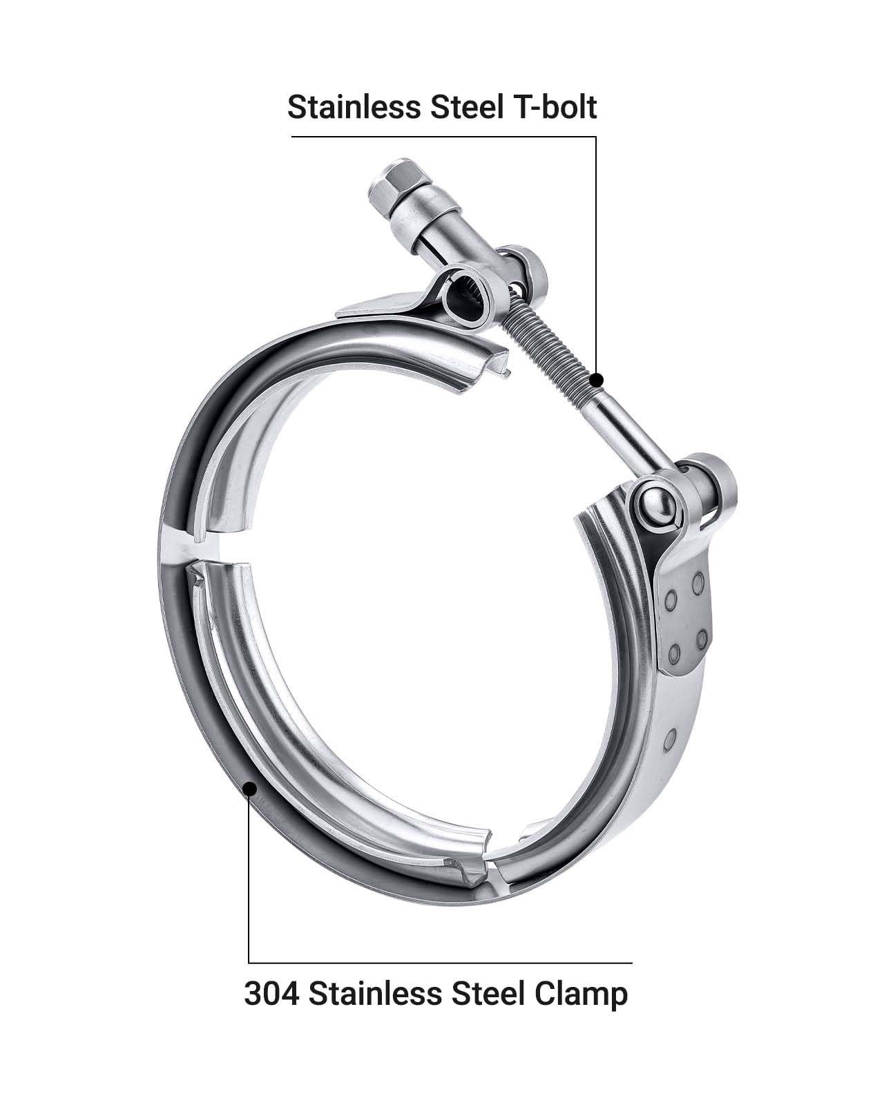 Evil Energy 4.0 Inch V Band Clamp For Flange Kit Stainless Steel (No Flanges)