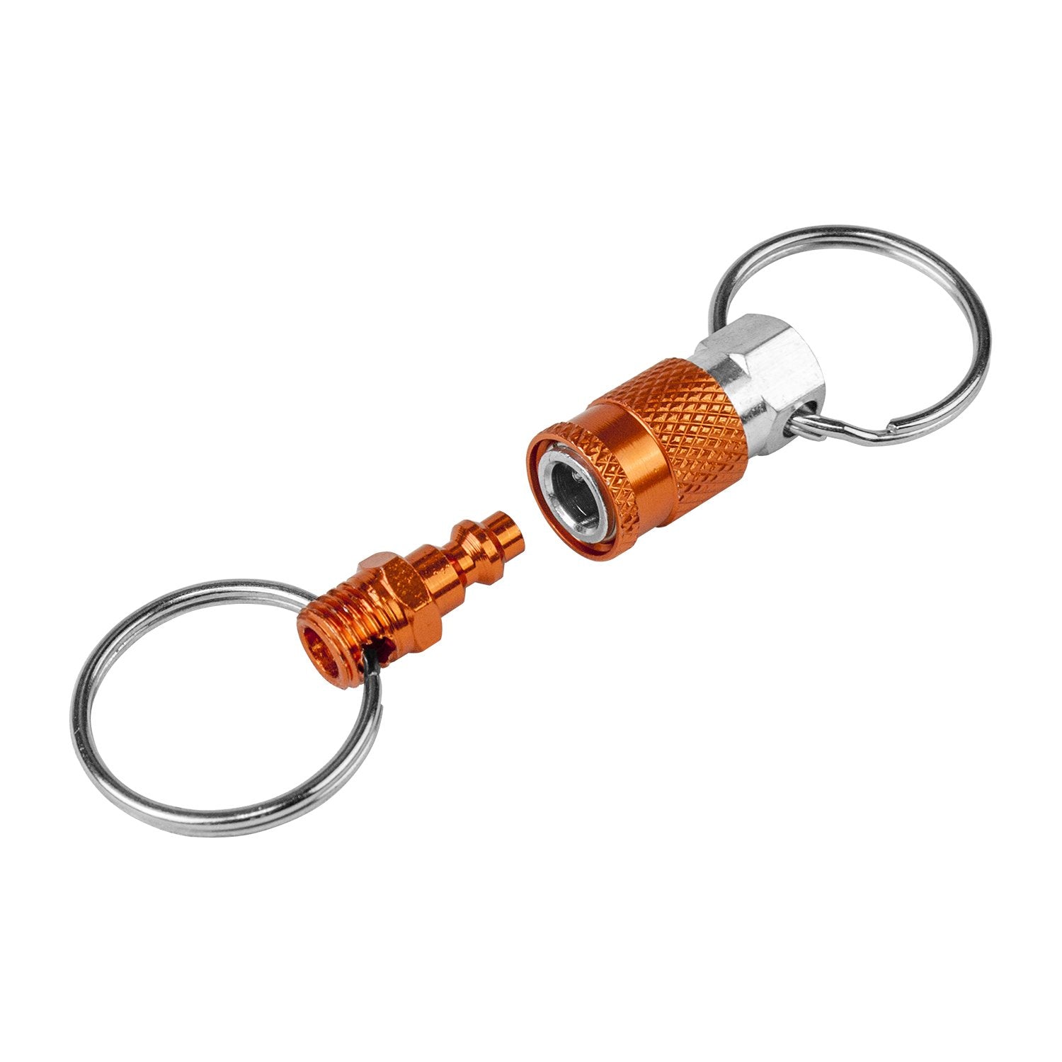 Freeman Keyqc3 Pull Apart Coupler Keychain With 2 Split Rings, 3 Pack,Unisex-Adult, Orange, Small