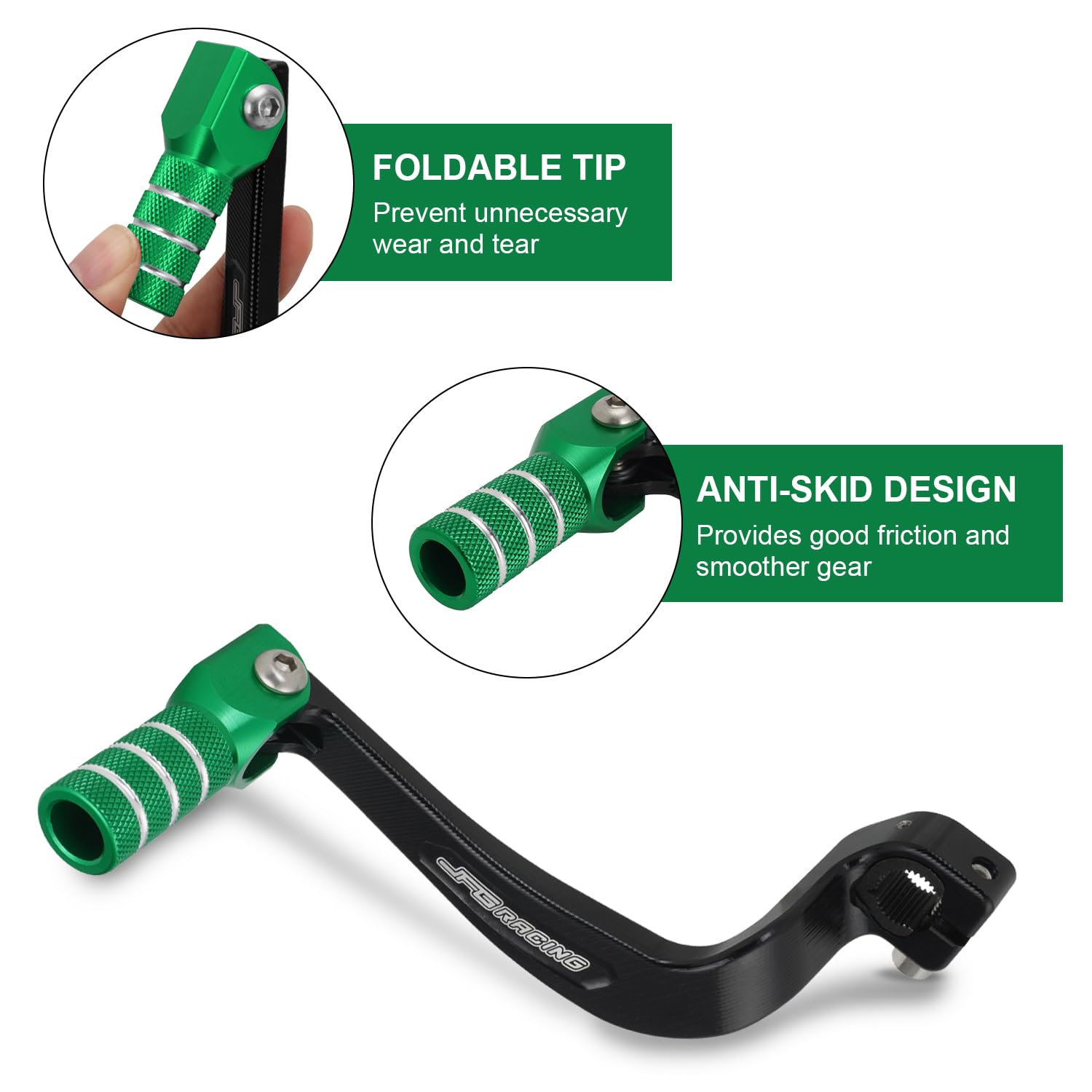 Jfg Racing Motorcycle Gear Shifter Folding Shift Lever Cnc For Klx 110 Klx110 Klx110L Klx110R 2010-2023 Dirt Pit Bike Green