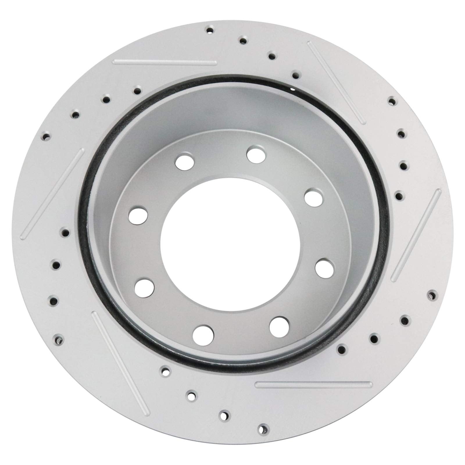 Trq Rear Performance Brake Rotors Set Premium G-Coated Cross Drilled & Slotted Compatible With 2008-2023 Chevrolet Express 2500