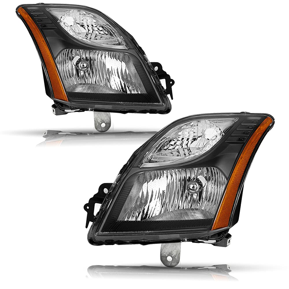 Bryght Headlight Assembly Compatible With 2010-2012 Nissan Sentra Black Headlamp Driver And Passenger Side