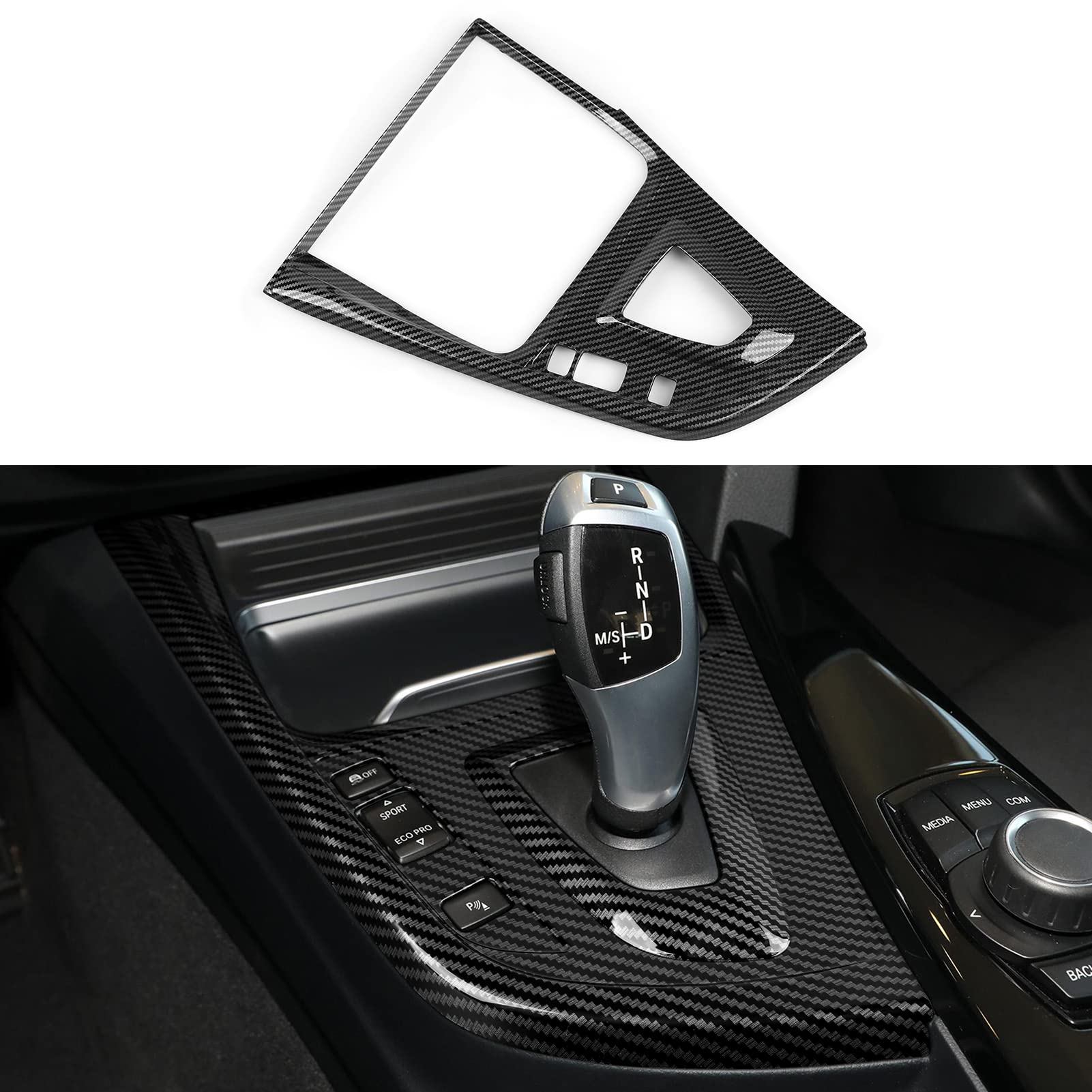 Car Trim Gear Shift Cover Carbon Style Abs Decal Trim Fits For Bmw F30 F31 F34 3Gt F32 F33 F36 3 4 Series Accessories, 2012-2019 - 330E Not Fit