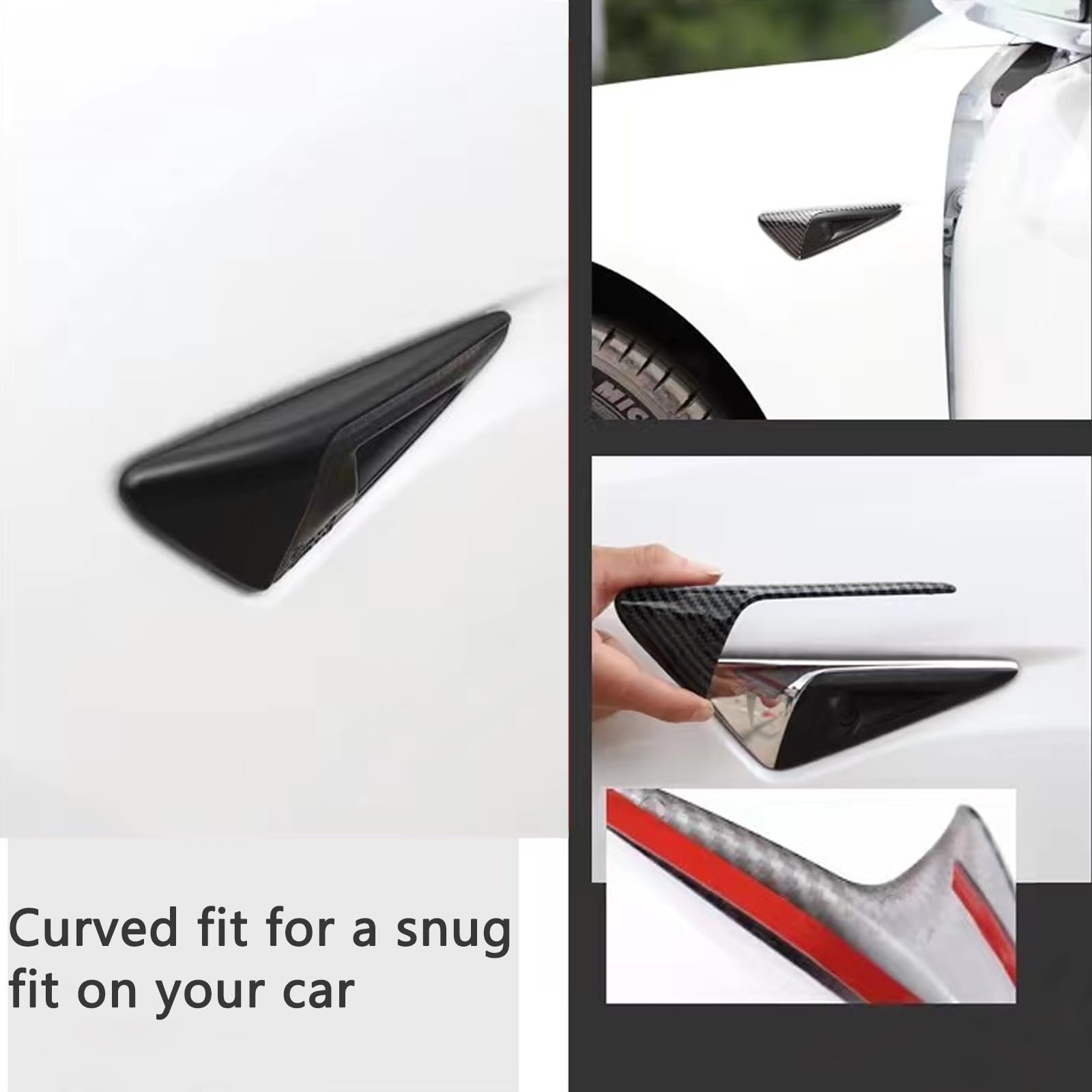 Gleway Side Camera Cover Compatible With Tesla Model 3 2017-2023, Hw2.0-3.0 Turn Signal Camera Decoration Covers For Model Y 201