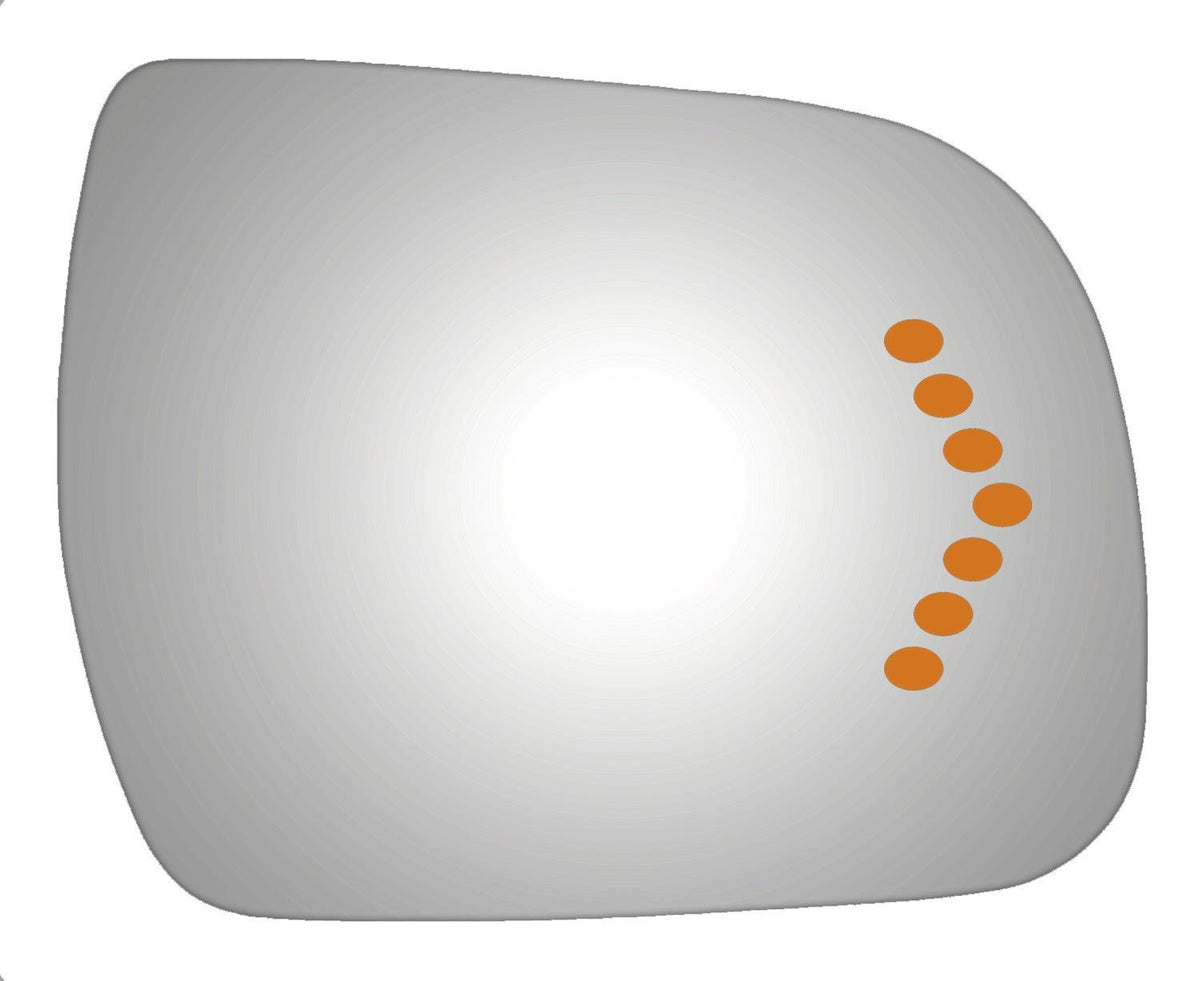Burco 5442S Convex Passenger Side Power Replacement Mirror Glass With Lasered Holes To Use With Factory Turn Signal Indicator Fo