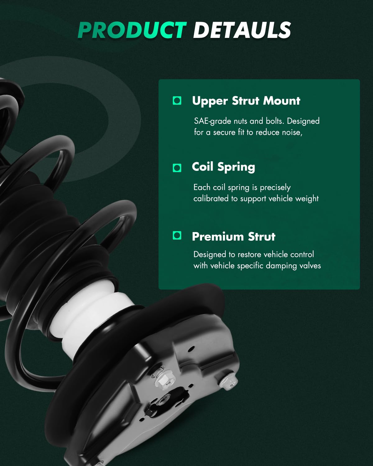 Scitoo Front Complete Struts Spring Assembly Shock Struts Fit For Mercedes-Benz C230 08-09,For Mercedes-Benz C250 10-11,For Merc