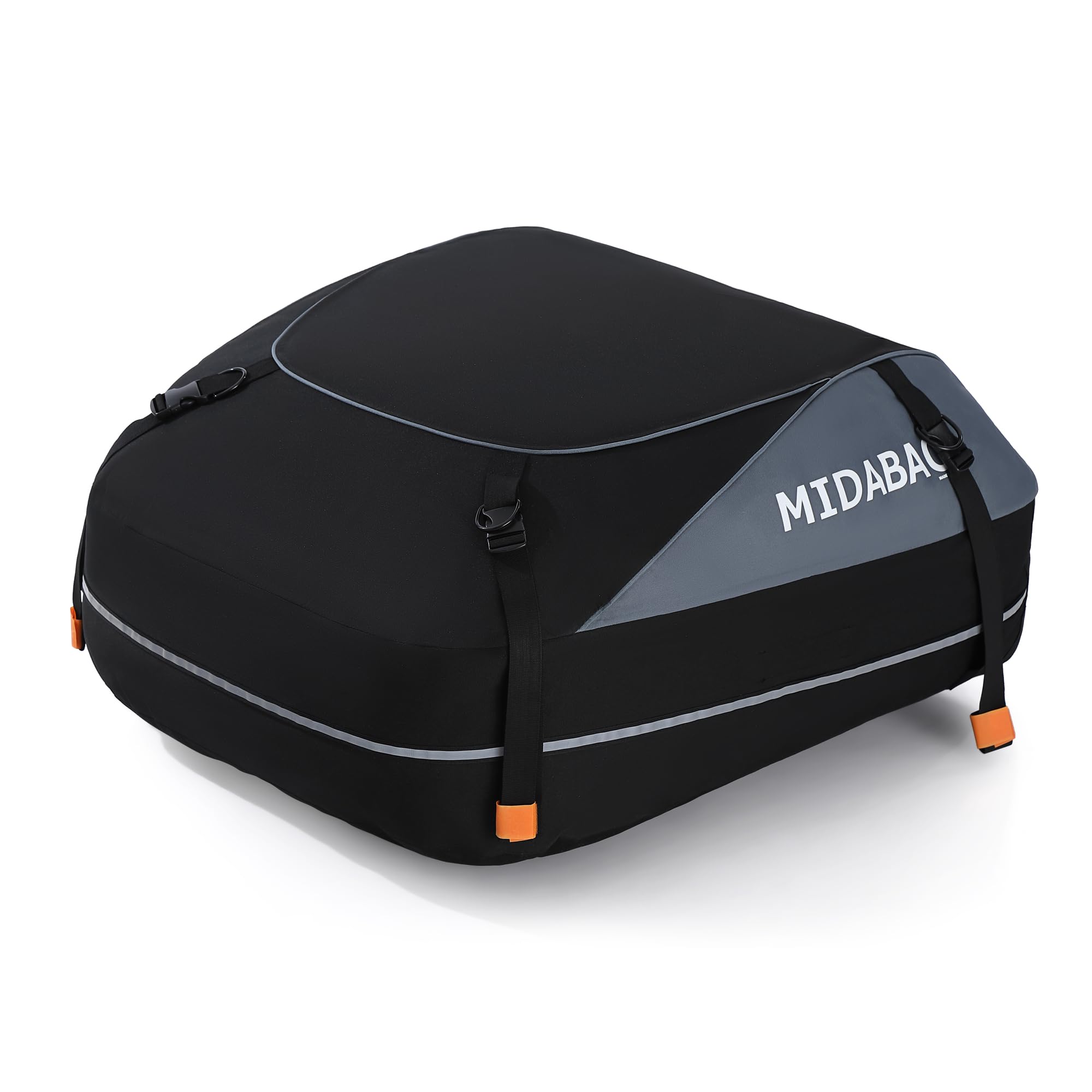 Midabao 15 Cubic Waterproof Duty Car Top Carrier - Zippers Coated, Includes Anti-Slip Mat - For Vehicles With Or Without Racks