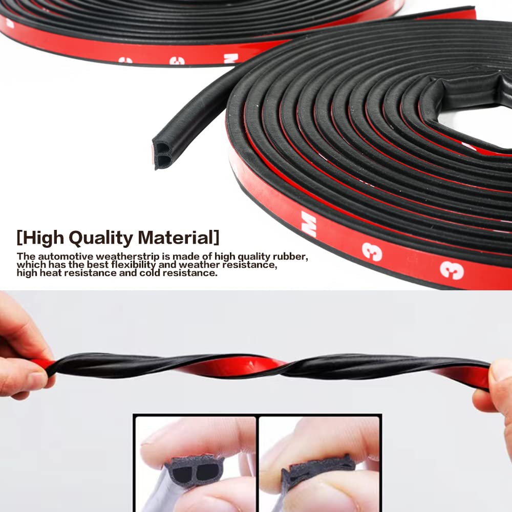 65.6 Ft Car Seal Strip,Car Weather Stripping For Car Window And Door, Universal Self Adhesive Auto Rubber Weather Draft Seal Strip,B-Shaped Rubber Seal Strip For Car, Truck, Pickups, Boats, And Rvs