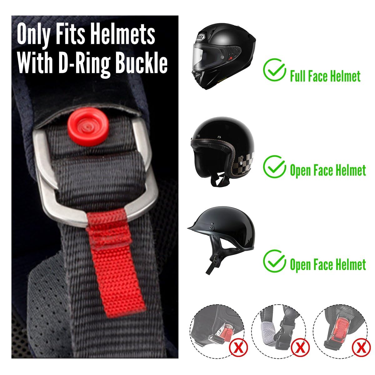 OICCTBF Helmet Quick Release Buckle Kit, Quick Release Helmets Chin Strap Buckle Compatible with Half, 3/4, Full Face Helmet, Mo