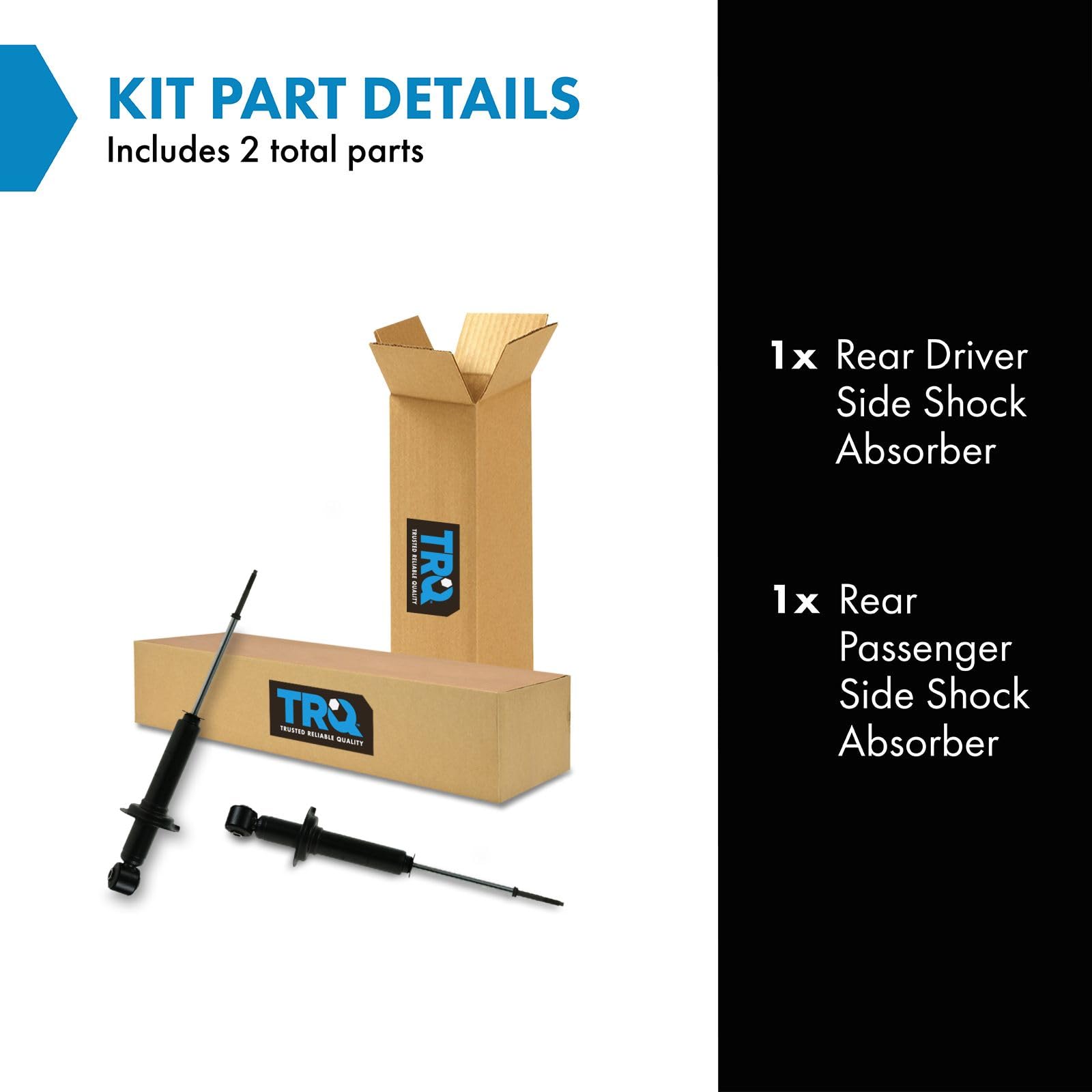 Trq Rear Shock Absorber Set Compatible With 2002-2007 Mitsubishi Lancer