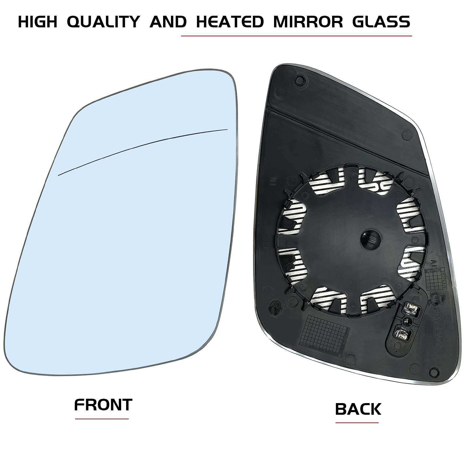 Passenger Right Side Mirror Replacement For Bmw 228I 320I 328I 330I 335I 428I 430I 435I 440I 535I 550I 640I I3 M2 M3 M4 M5 M6 X1 & More - Side View Heated Convex Mirror Glass