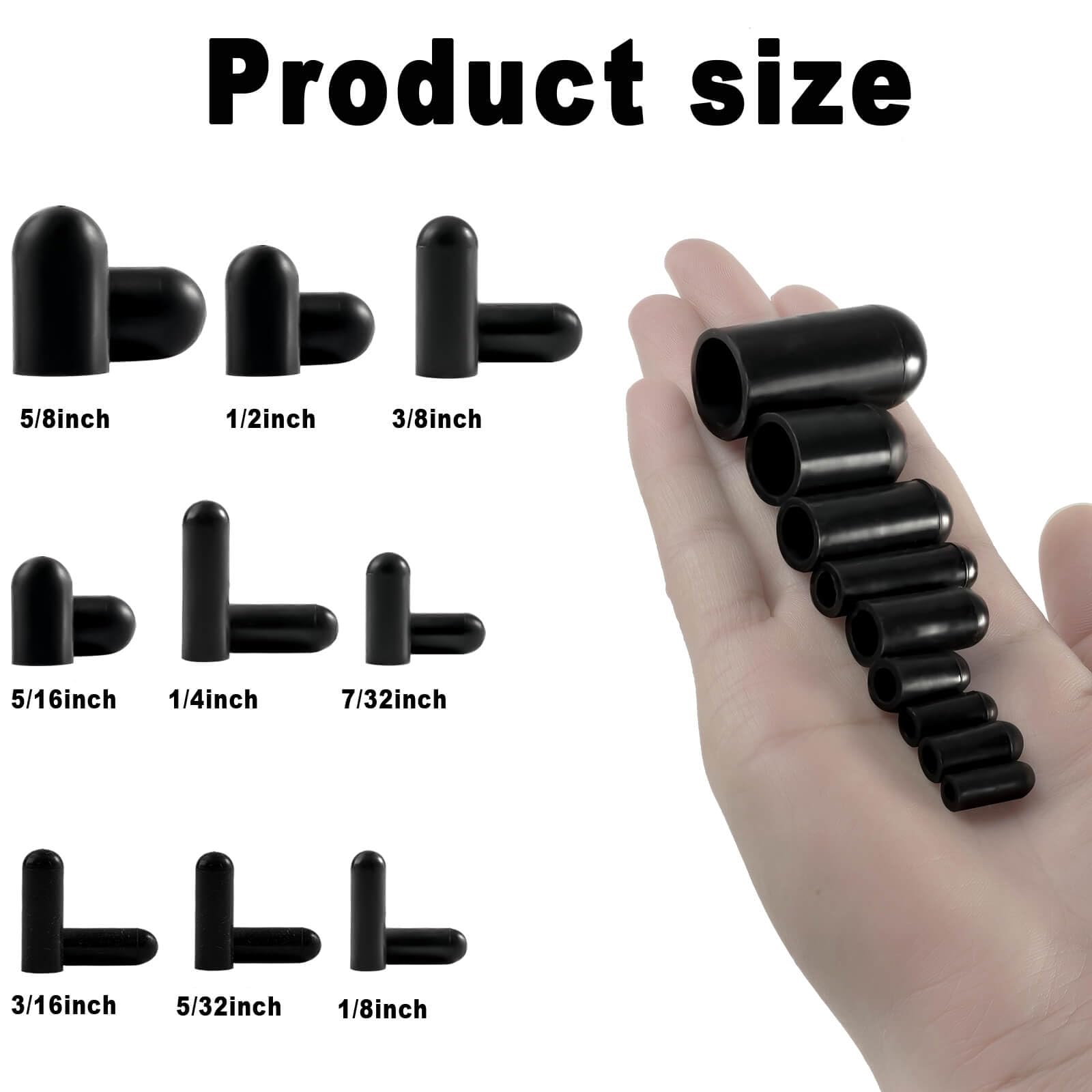 108PCS Vacuum Caps Assortment, Vacuum Plugs Hose End Cap, Rubber Vacuum Caps Kit for Carburetor, Manifold, Automotive, 3/16'' 5/