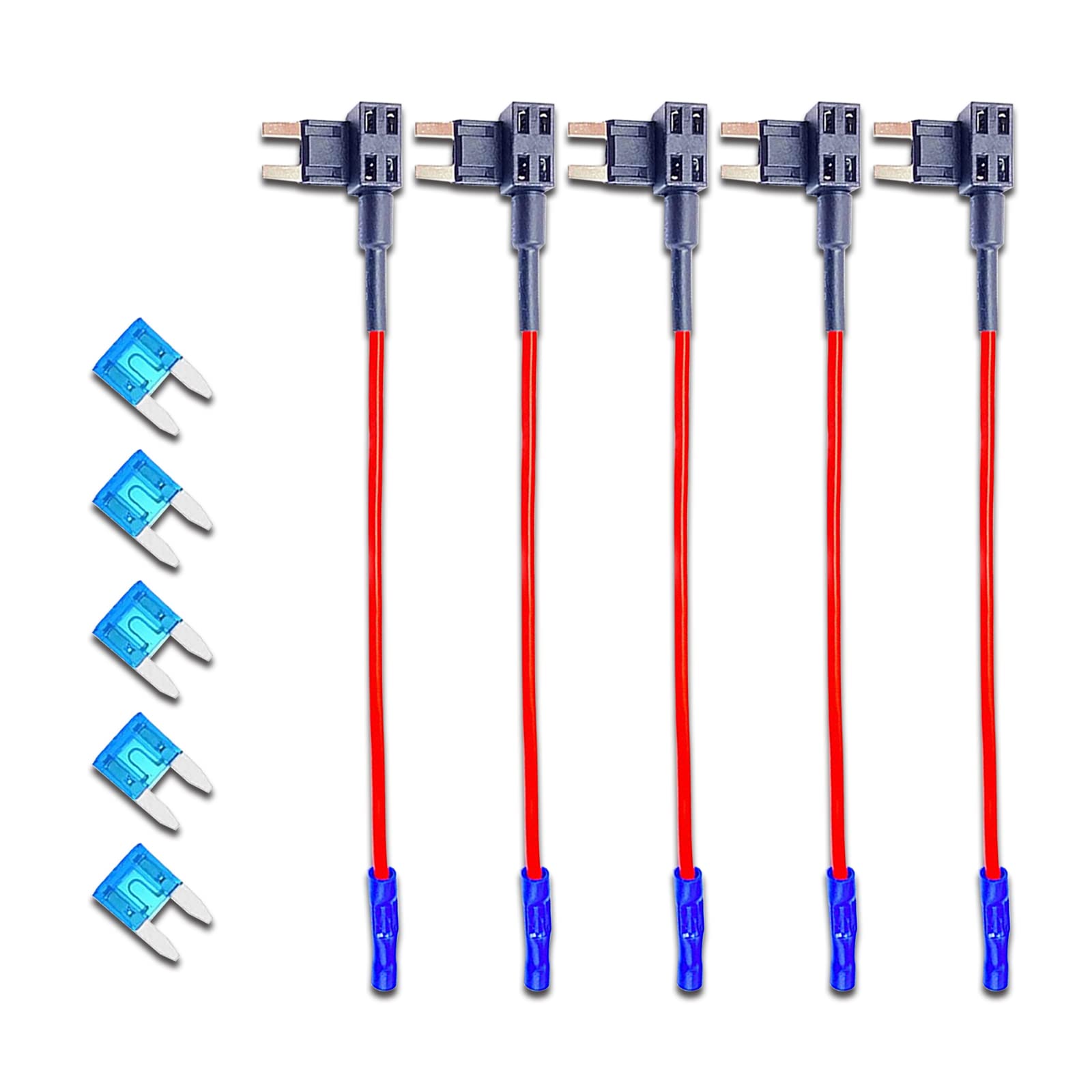 Sodcay 5 PCS 12V Car Add-a-Circuit Fuse, with 4 x 15A Inserts, TAP Adapter Mini ATM ATO Blade Fuse Holder, for Cars Trucks Boats