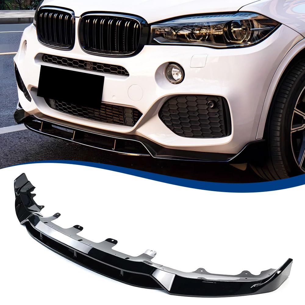 XPHAZZ F15 Front Lip Compatible with (2014-2018) BMW X5 F15 M-Sport Model ABS Gloss Black Air Splitter Bumper Spoiler