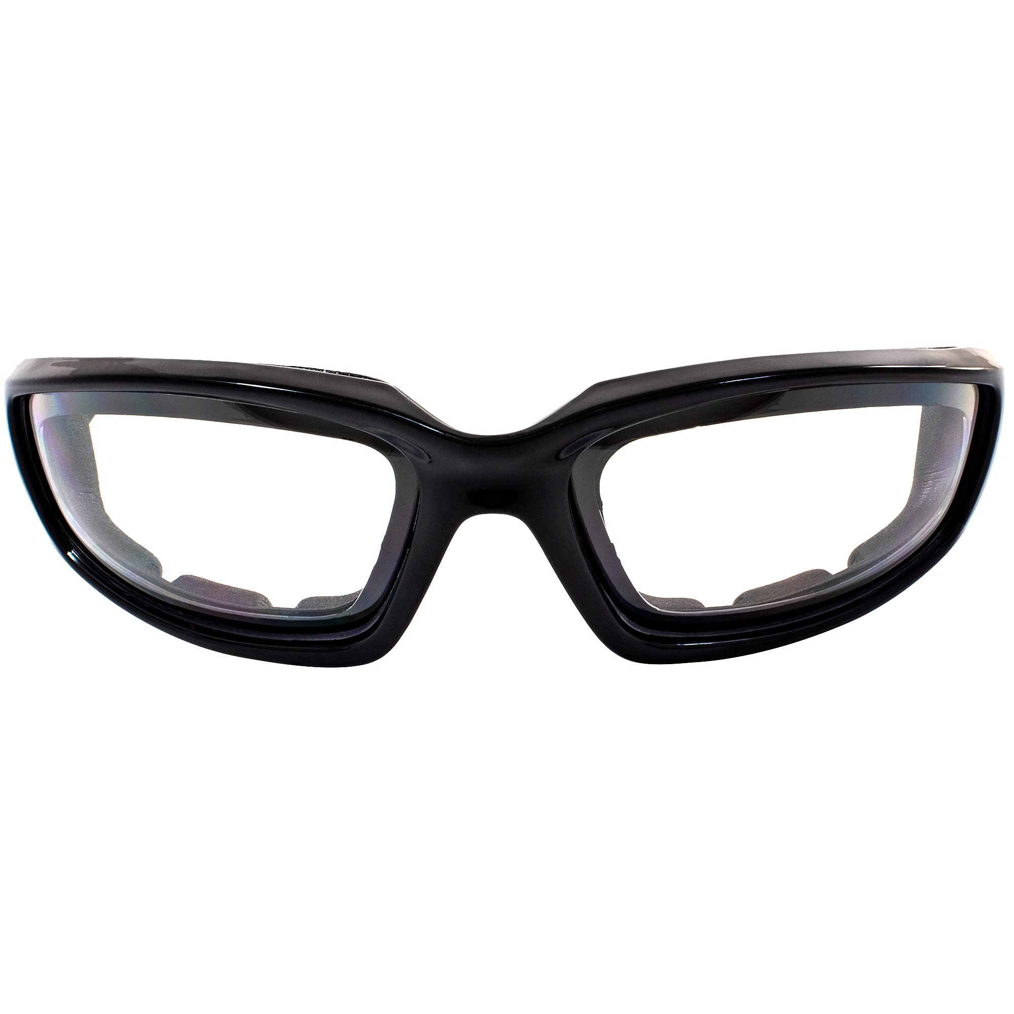 Birdz Eyewear Oriole Padded Motorcycle Glasses (Black Frame/Clear Lens)