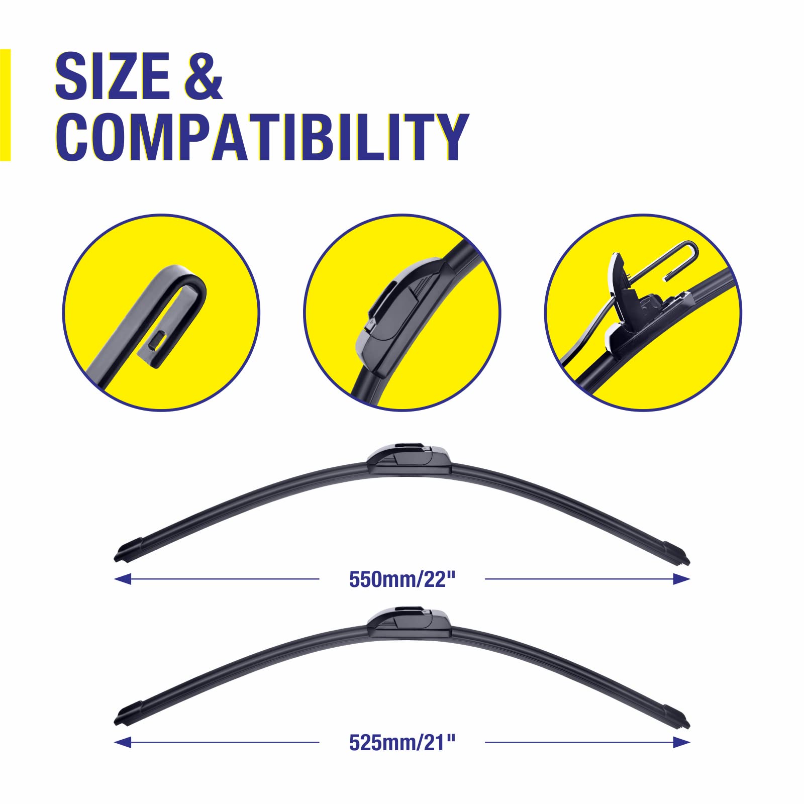 3 Wipers 22''/21''/11'' Replacement Generic Filter For Jeep Grand Cherokee 2020-2014(Set Of 3), 22 Inch+21 Inch Windshield Wiper