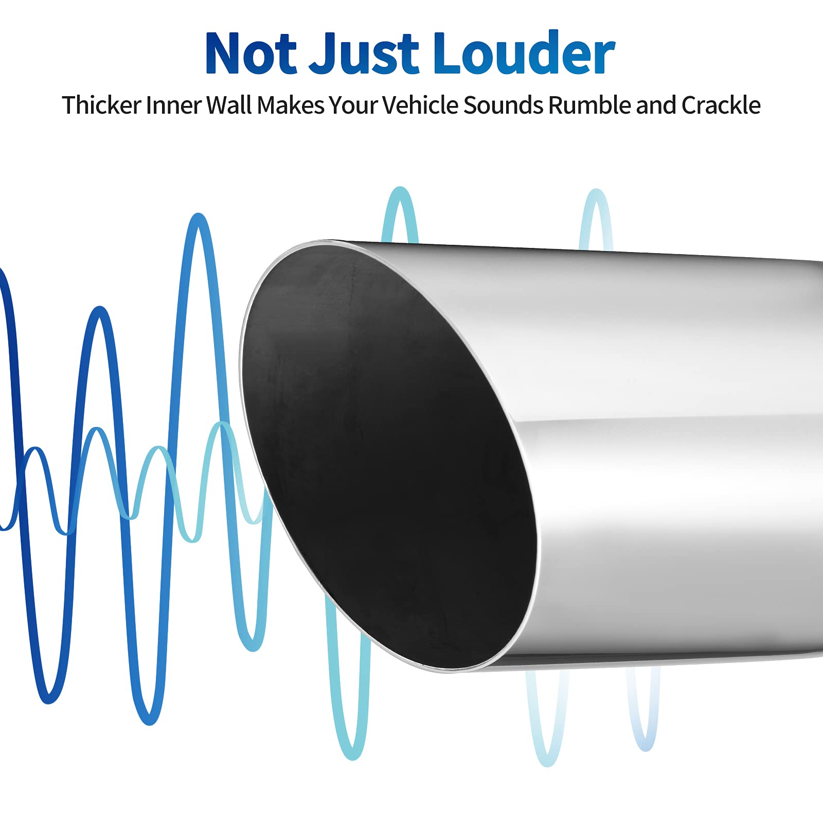 AUTOSAVER88 2.5 Inch Inlet Exhaust Tip, 2.5'' Inlet 4'' Outlet 9'' Overall Length Stainless Steel Tailpipe Chrome Polished Exhau