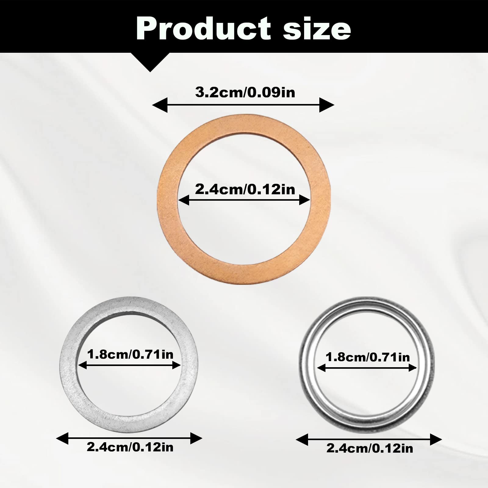 12Pcs Differential Transfer Case Crush Washer Gasket Kit Compatible With Toyota Lexus Scion 4Runner Land Cruiser Tundra Tacoma Fj Cruiser Highlander Rav4 Sienna 9043024003, 1215710010, 90430A0003