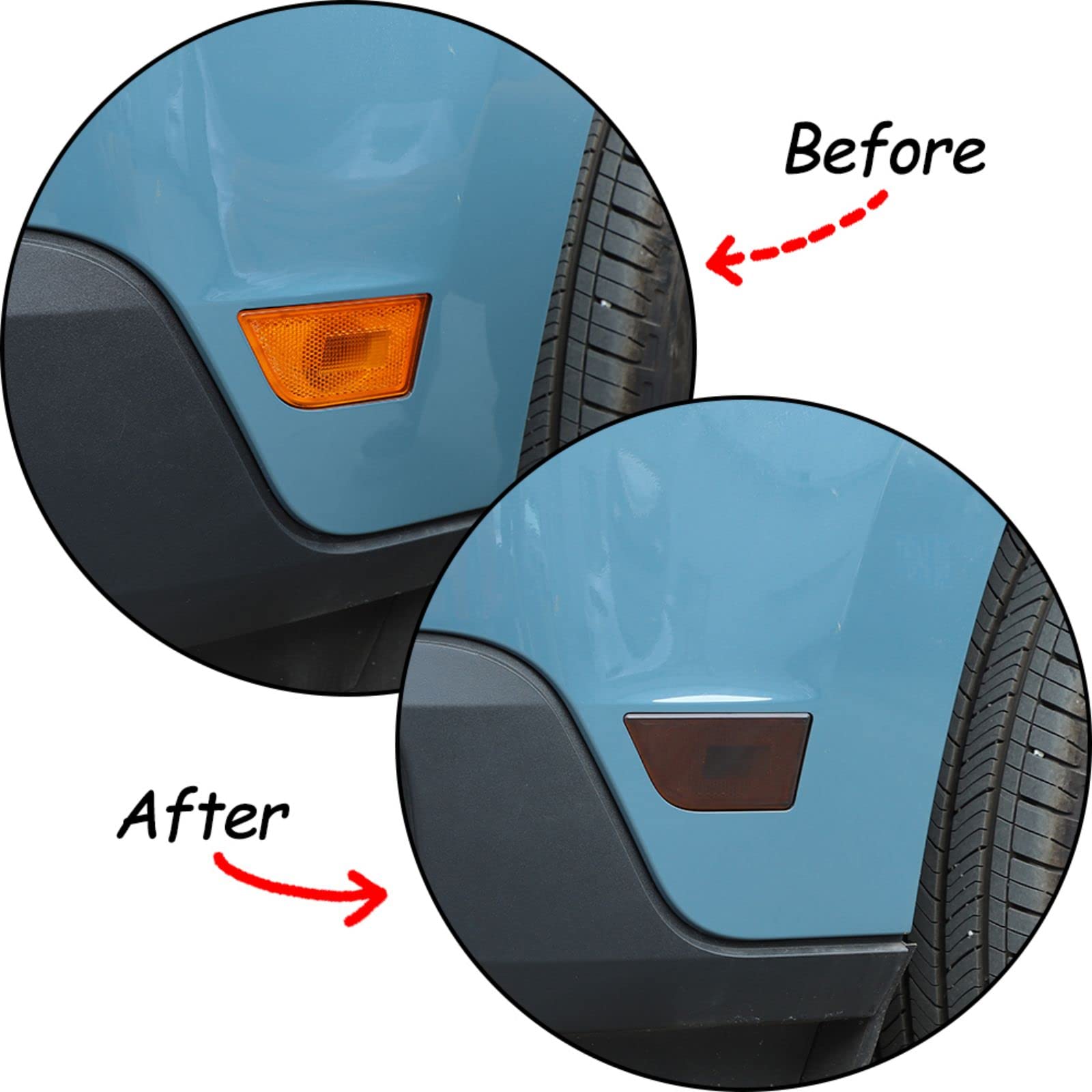 Toycidfg Black Front Bumper Turn Signal Park Marker Lights Lamps Cover Trim For Ford Maverick 2022-2024, Transparent Light Cover Accessories