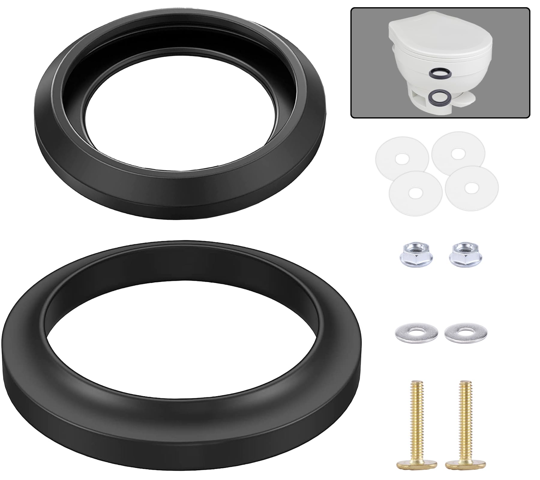Boeemi Rv Toilet Seal Kit Replacement For Thetfords Toilet Parts- Ball Seal 34120 & Mounting Hardware Kit, Compatible With Aqua