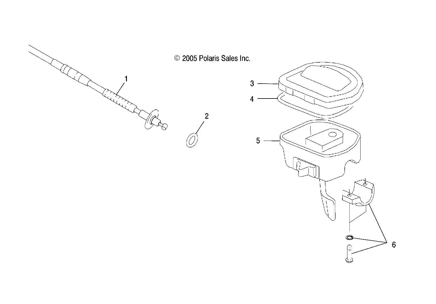 Polaris Atv Throttle Cable, 1/4 Turn, Genuine Oem Part 7081219, Qty 1