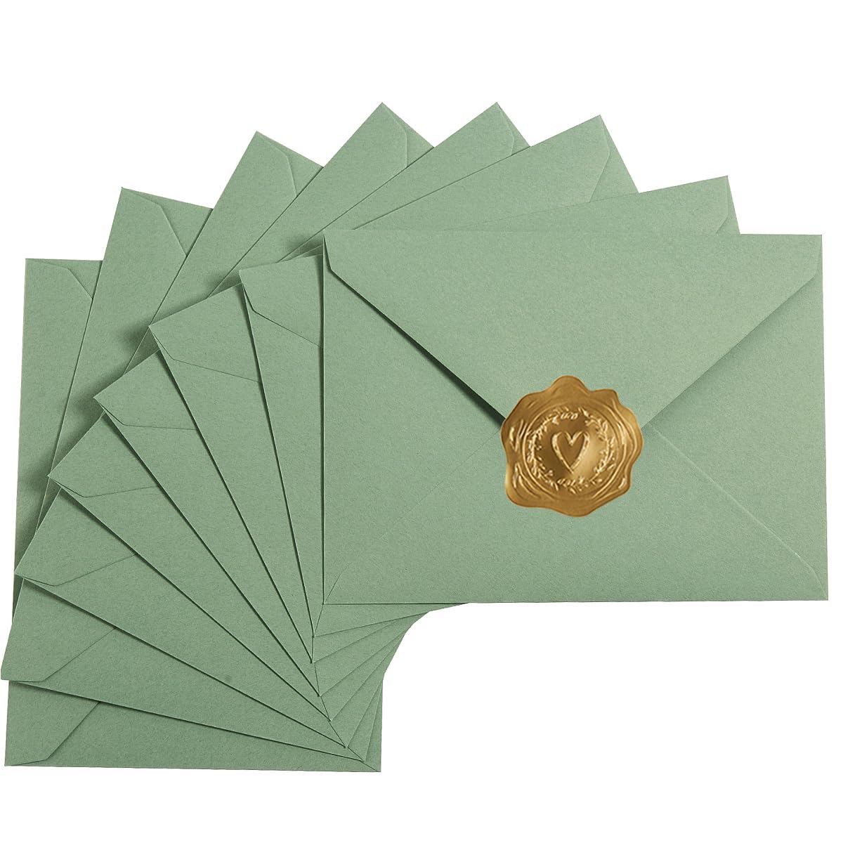 100 Pieces Sage-Green A7 Envelopes Greeting Card Envelopes 5.24 x 7.24 Inches for 5 x 7 Wedding Invitation Cards  Greeting Cards  Birthday Baby Shower Invitations-New