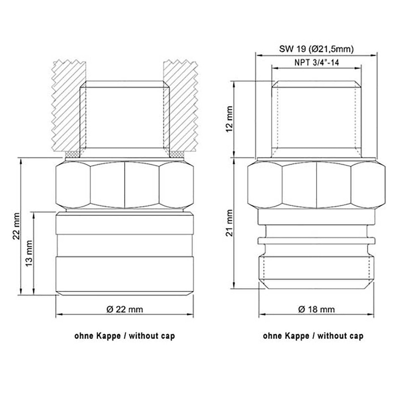Stahlbus Oil Drain Valve Plug Npt 3/4 Inchesx14Mm Steel - Clean, Easy, No Tool Oil Change - Includes Oil Drain Plug, Washer, Cap