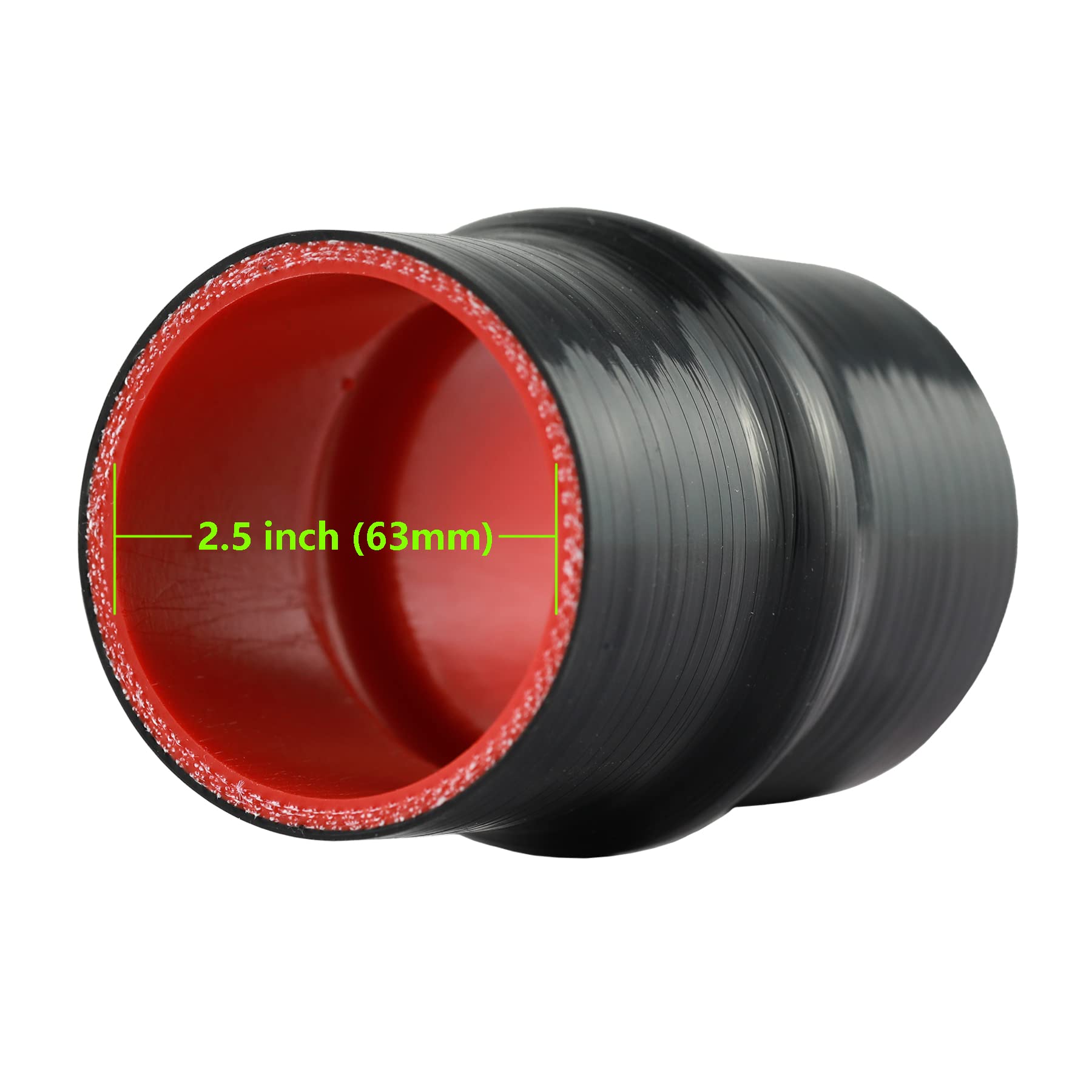 Ucreative 4'' Length Hump Black Silicone High Temperature 4-Ply Reinforced Straight Hump Coupler Hose With T-Bolt Clamp Id: 3.5' (89Mm)