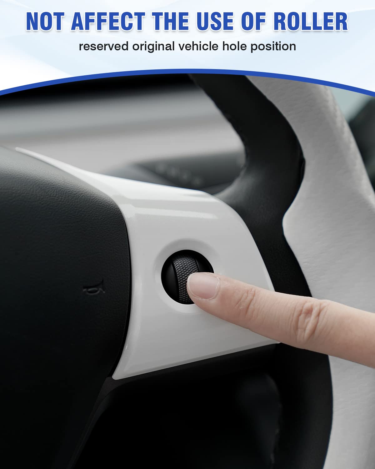 Canvcle Steering Wheel Cover For Tesla Model 3/ Model Y Carbon Fiber Steering Wheel Wrap Kit Anti-Slip Steering Wheel Trim Prote