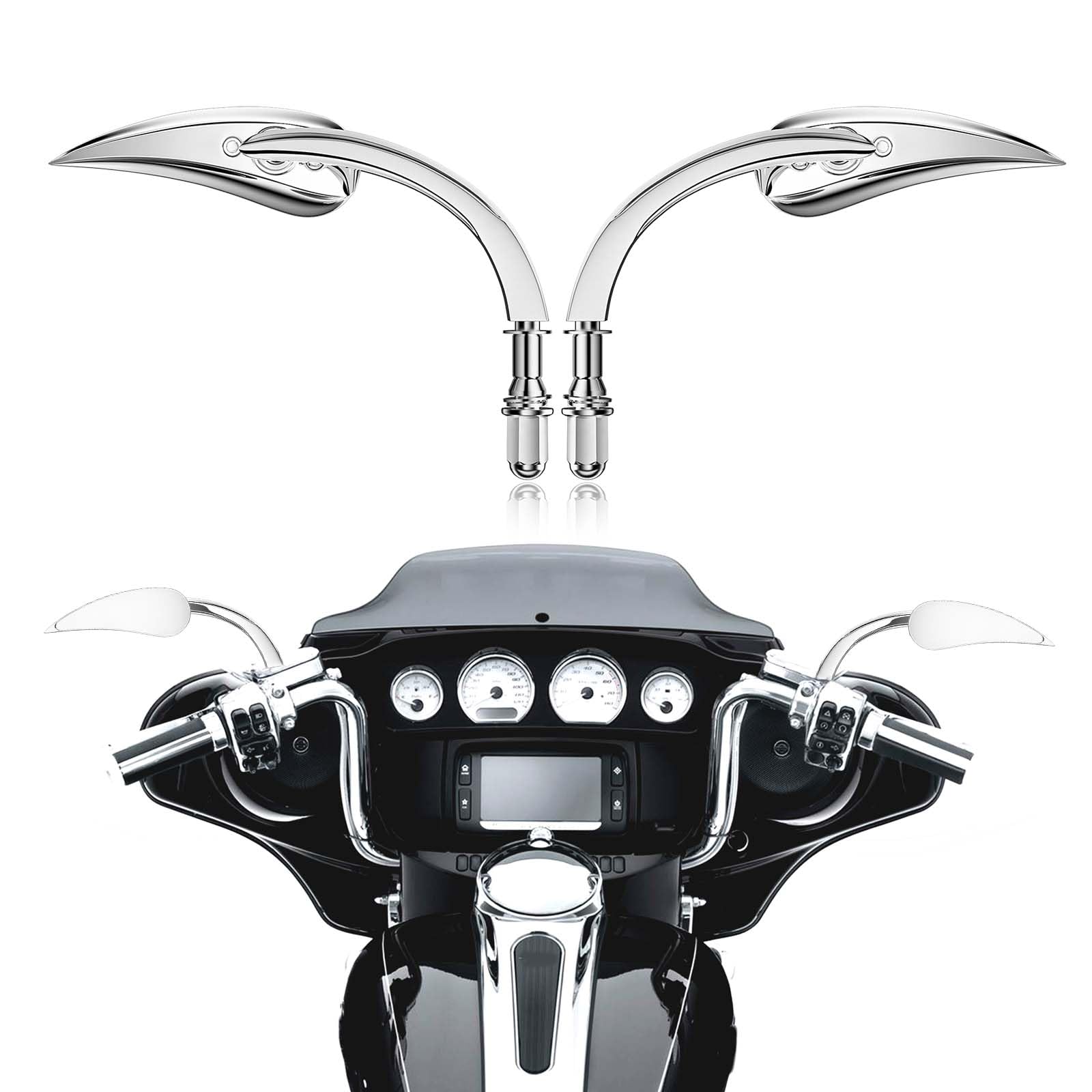 8Mm 10Mm Motorcycle Rearview Mirrors Handlebar Compatible With Harley Davidson Road King Street Electra Glide Road Glide Dyna So