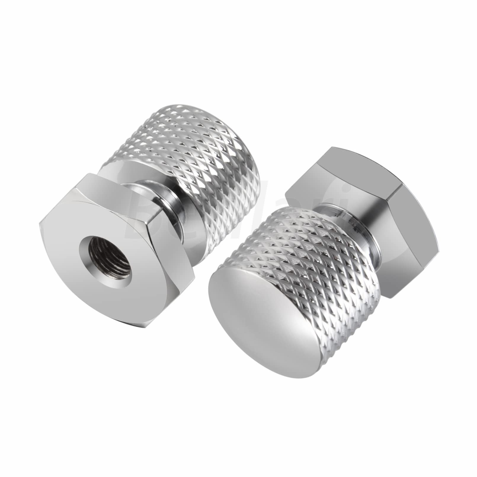 Benlari Chrome Solo Seat Nuts Seat Mounting Nuts 1/4''-20 Thread Compatible For Harley Davidson Touring Softail Street Glide Roa