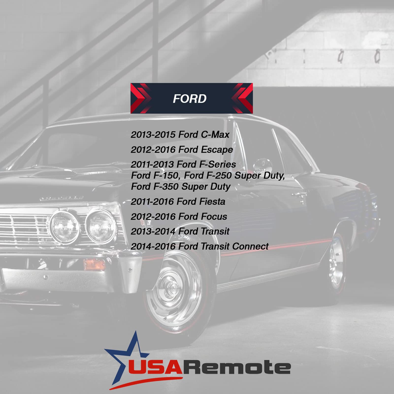 2 Key Fob Keyless Entry Remote Fits Ford Transit Focus Fiesta F150 F250 F350 Escape C-Max 2011-2016 High Security