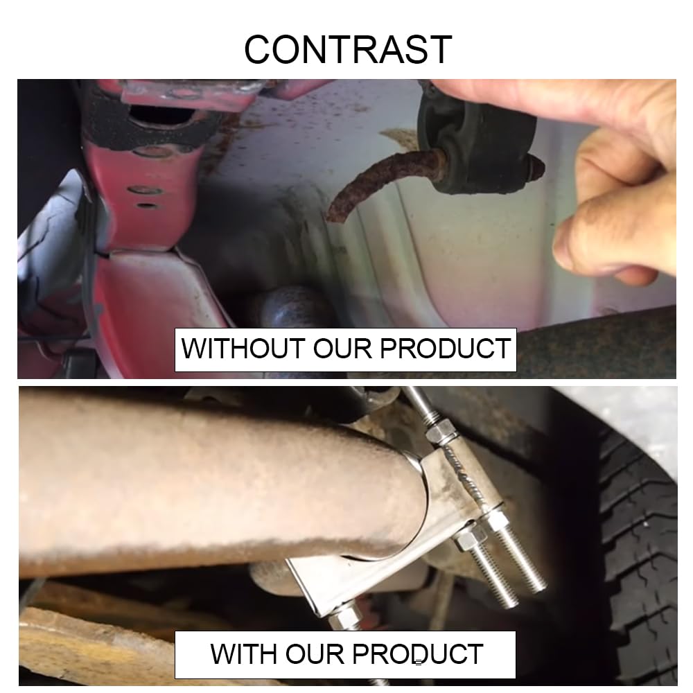 Scottchen Pro Exhaust Clamp With Hanger Fit 3'' Exhaust Pipe, Exhaust System Hanger, Pipes Exhaust Hanger, 2 Pack