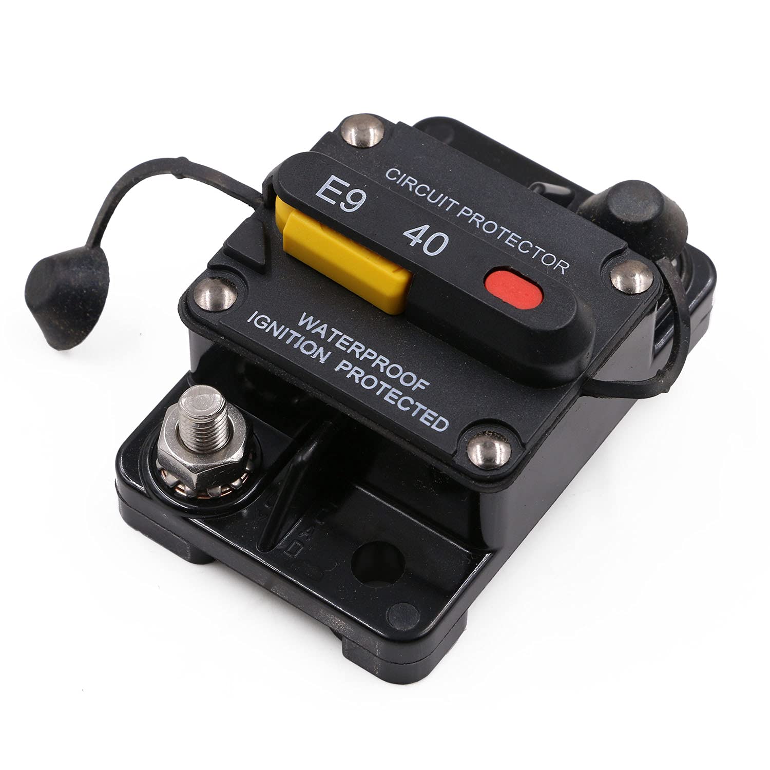 T Tocas 40A Circuit Breaker T3 Manual Reset With Recessed Switch Design 12V-48V Dc, Waterproof