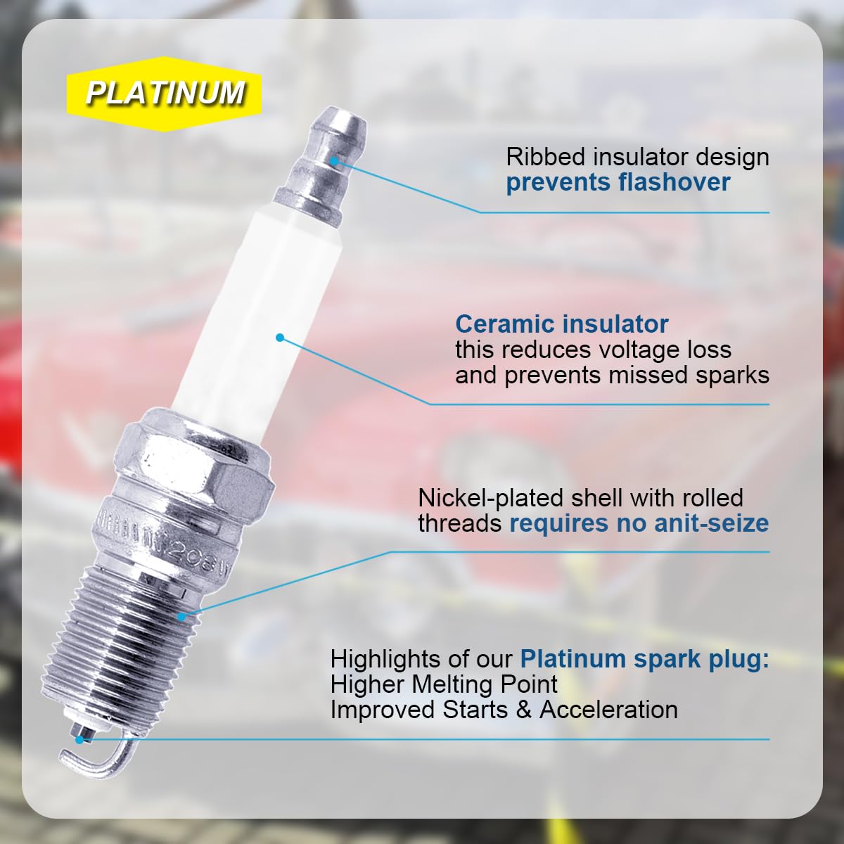 MAS Ignition Distributor & 8pcs ACDelco Platinum Spark Plugs & Wires Set Compatible with GMC Yukon Cadillac Escalade Chevrolet C