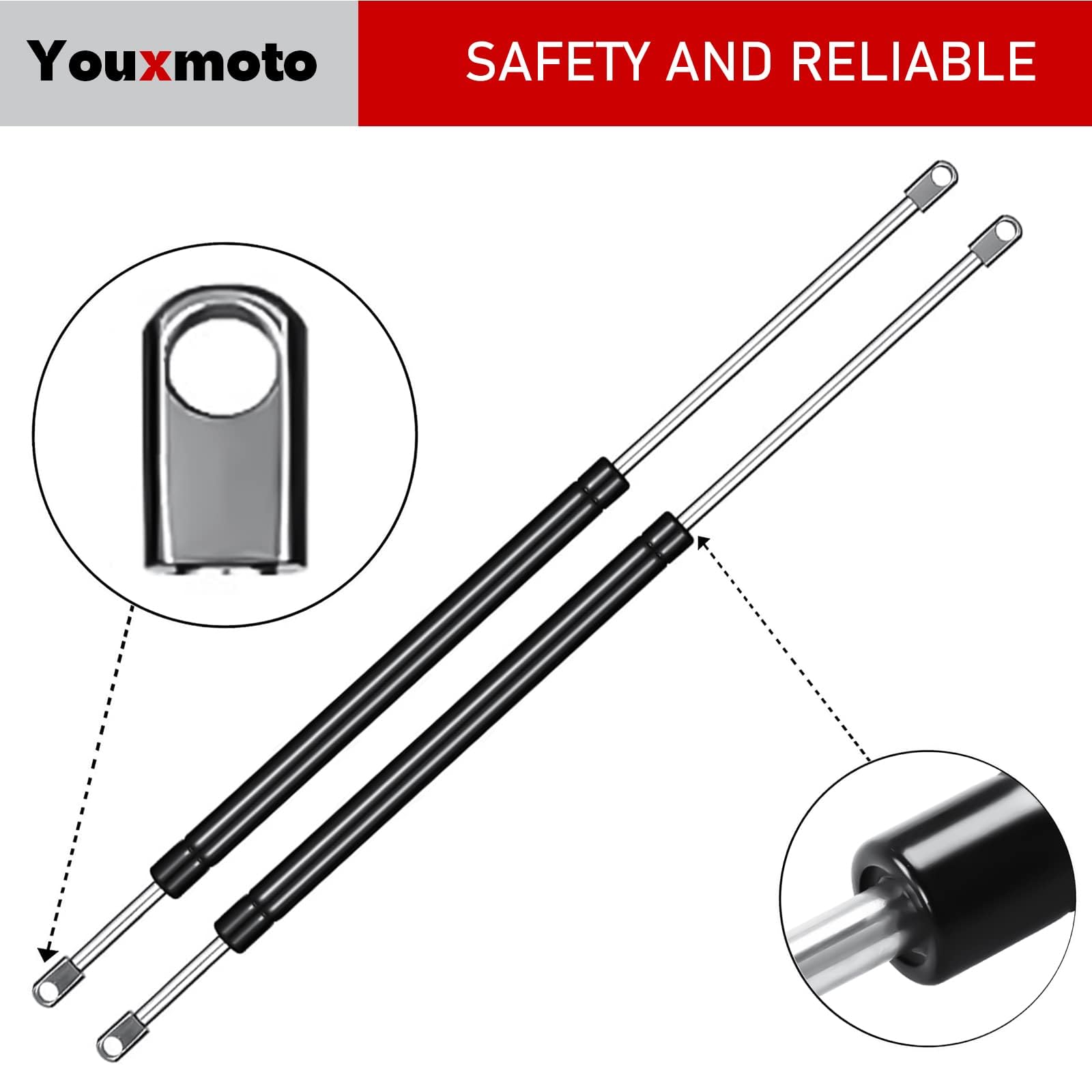 24Inch 150 Lbs Dual Stroke Heavy Duty Gas Strut Shocks Spring Lift Fit For Murphy Bed Rv Bed Box Cabinet Lid Door (2 Pack)