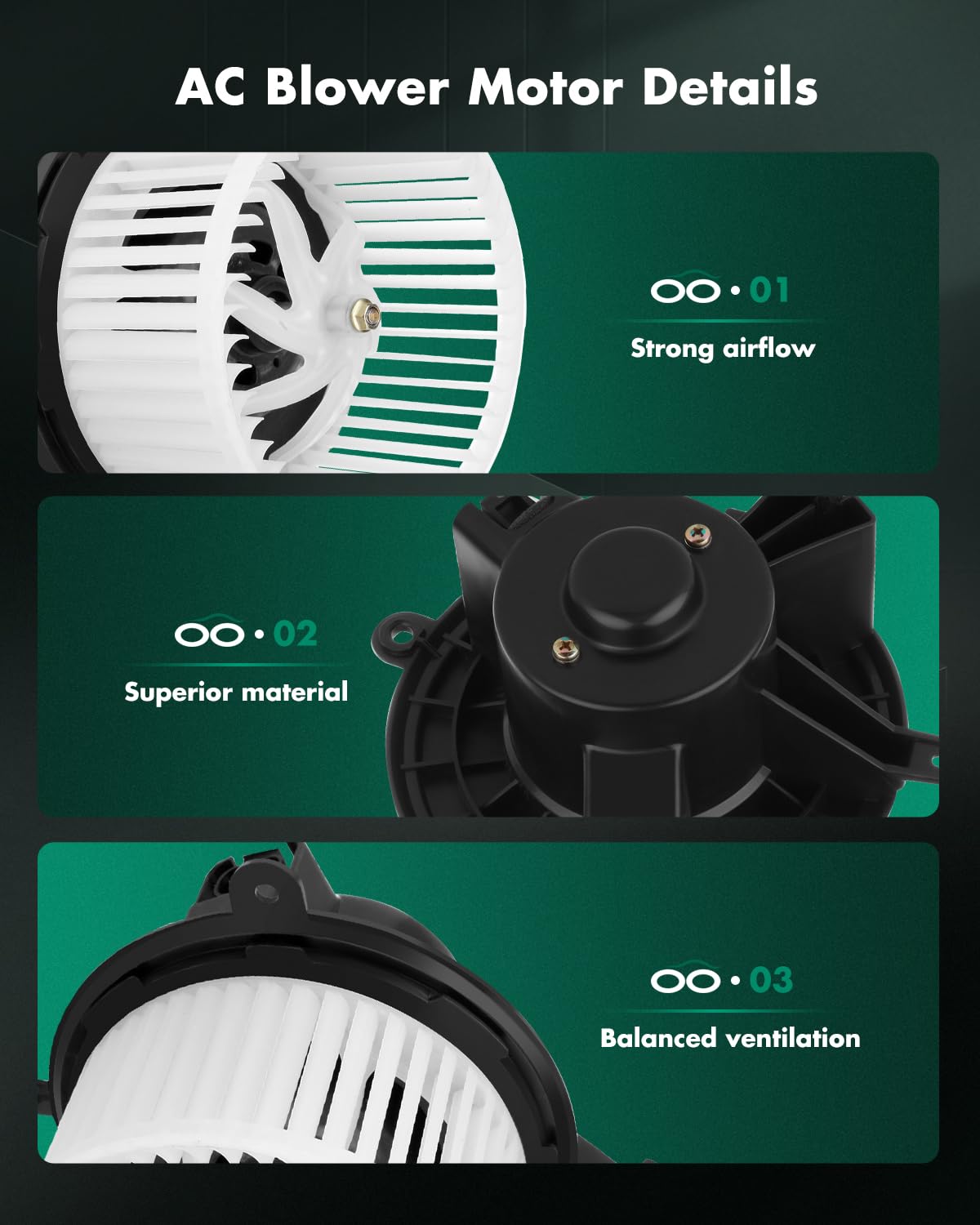 Scitoo 700236 Front Hvac Blower Motor With Fan Cage For Buick 2008-2012,For Chevy 2007-2012,For Gmc 2007-2012,For Saturn 2007-20