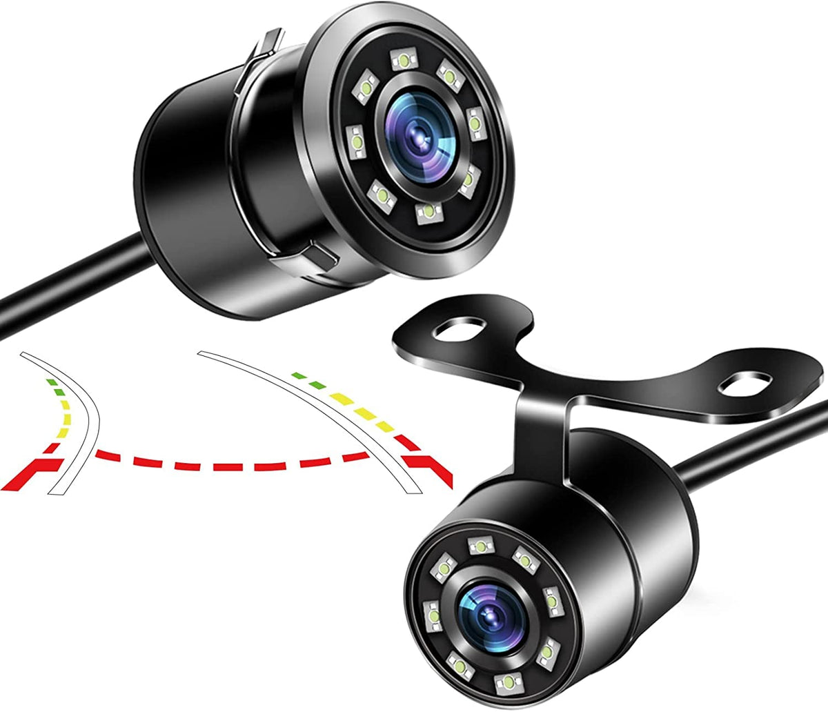 Backup Camera, 8 Led Lights Always Bright Night Lamp Rear View Camera 140 Dynamic Path Guide Line Reverse Camera Waterproof Vehi