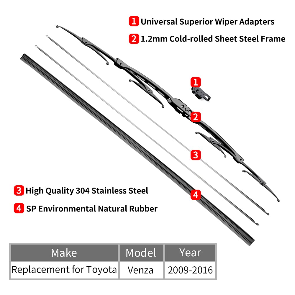 Replacement For 2002-2008 Toyota Corolla Windshield Wiper Blade - 24''+18'' Front Window Wiper Blades, Otuayauto Factory Afterma