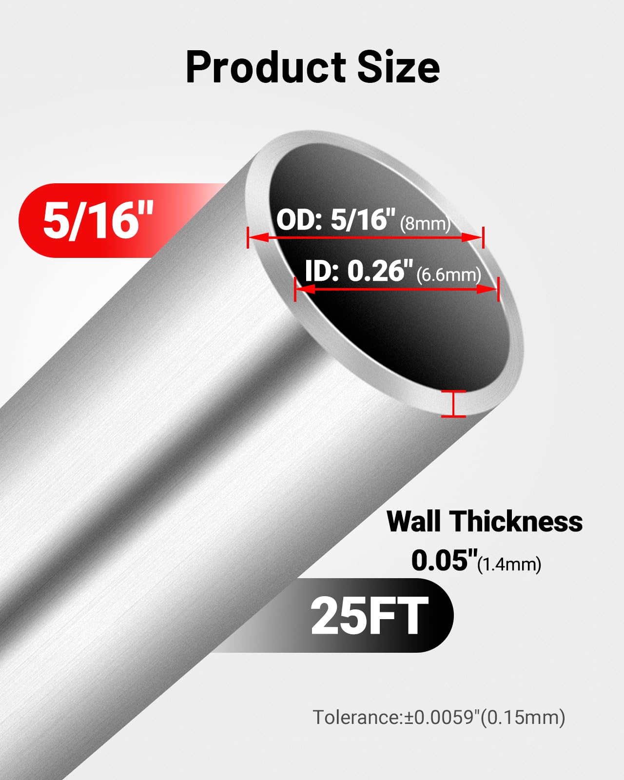 EVIL ENERGY 5/16 OD Aluminum Fuel Line Hard Line Kit 25FT, 1060 Grade Aluminum Tubing Coiled