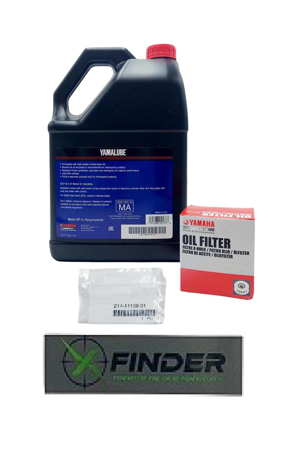 YAMAHA R1 (1998-1999) All Models Oil Filter Change Kit Part# 3FV-13440-30-00 and 4 Quarts All Purpose LUB-10W40-AP-12